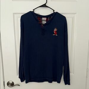 Vintage Disney Navy Grumpy Dwarf Long Sleeve Shirt